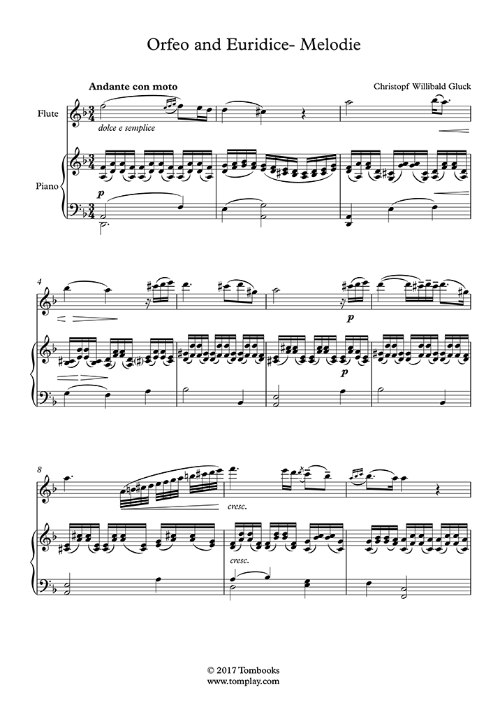 Partition Piano Orphée Et Eurydice Alexander Siloti